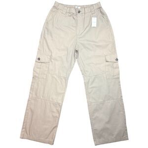 NWT Ardene Women's Cargo High Waisted Pants Elastic Waist Utility Style Sz: L
